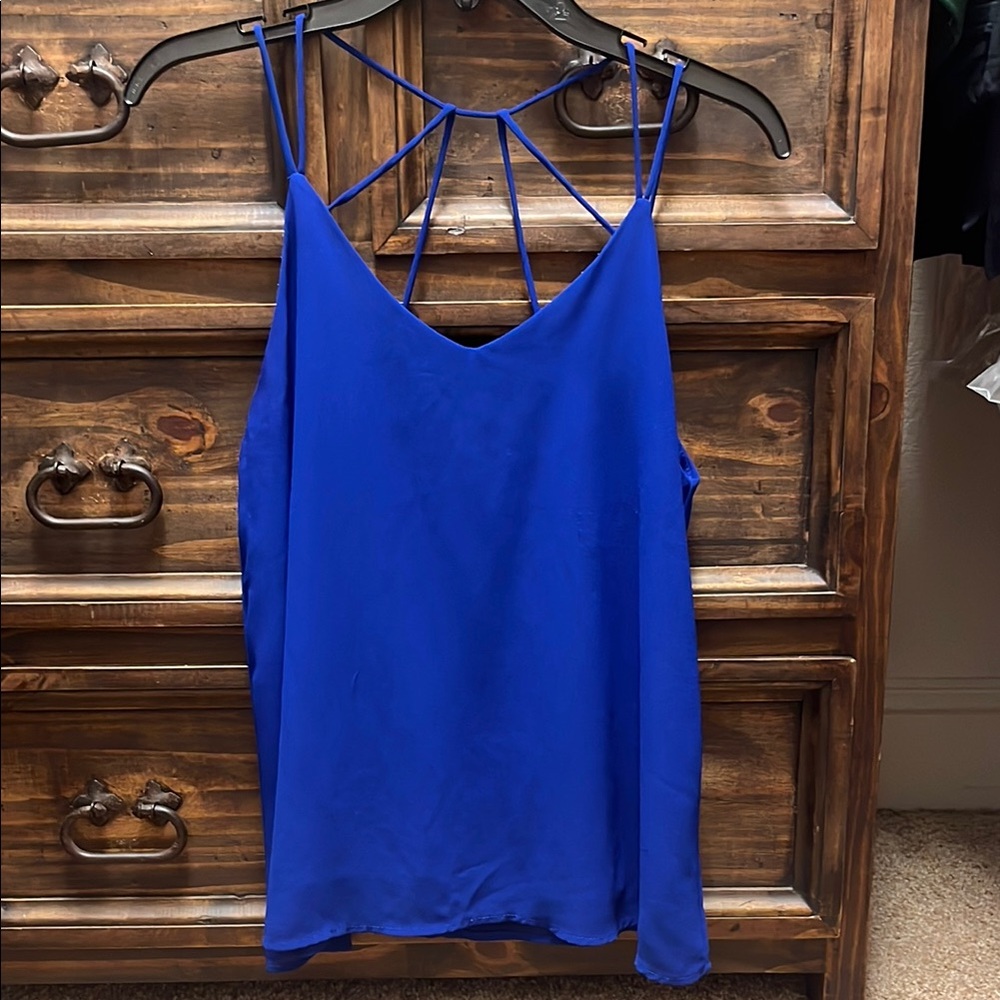 She + Sky Blue Backless Camisole Top